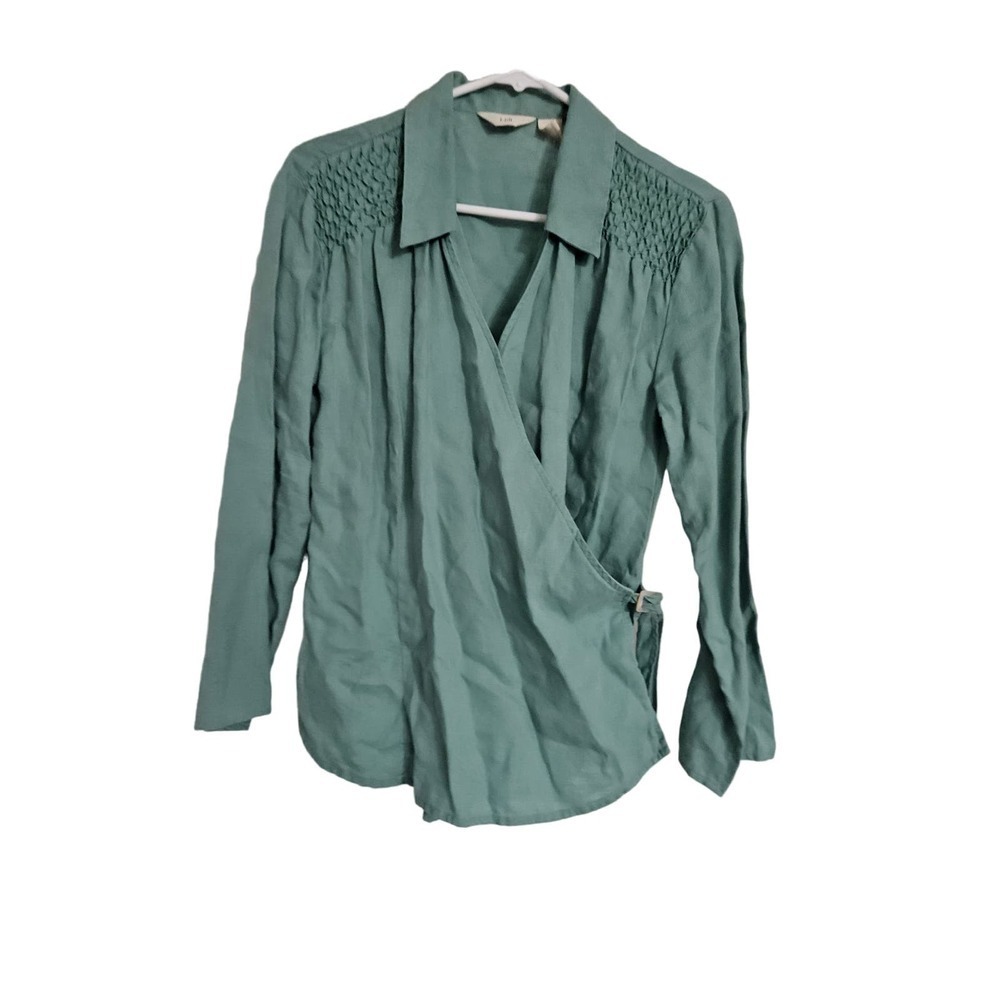 J. Jill 100% linen wrap blouse